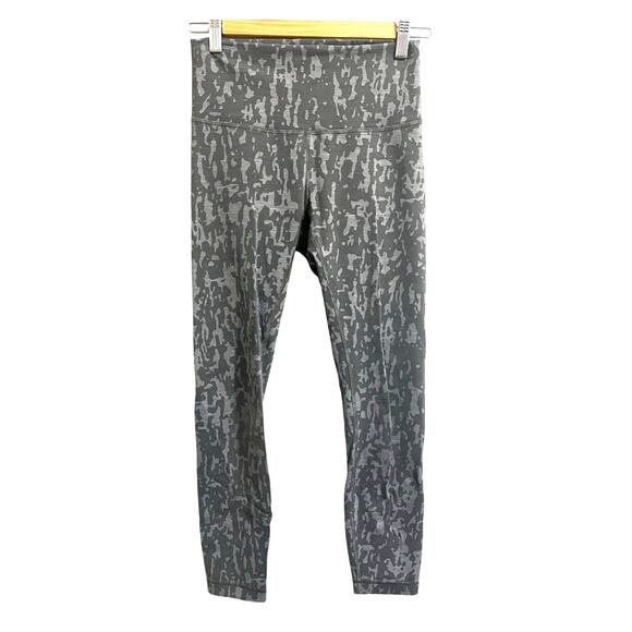Lululemon Wunder Train High-Rise Tight 25" Print Heathered Black Asphalt Grey 6 - Picture 4 of 7